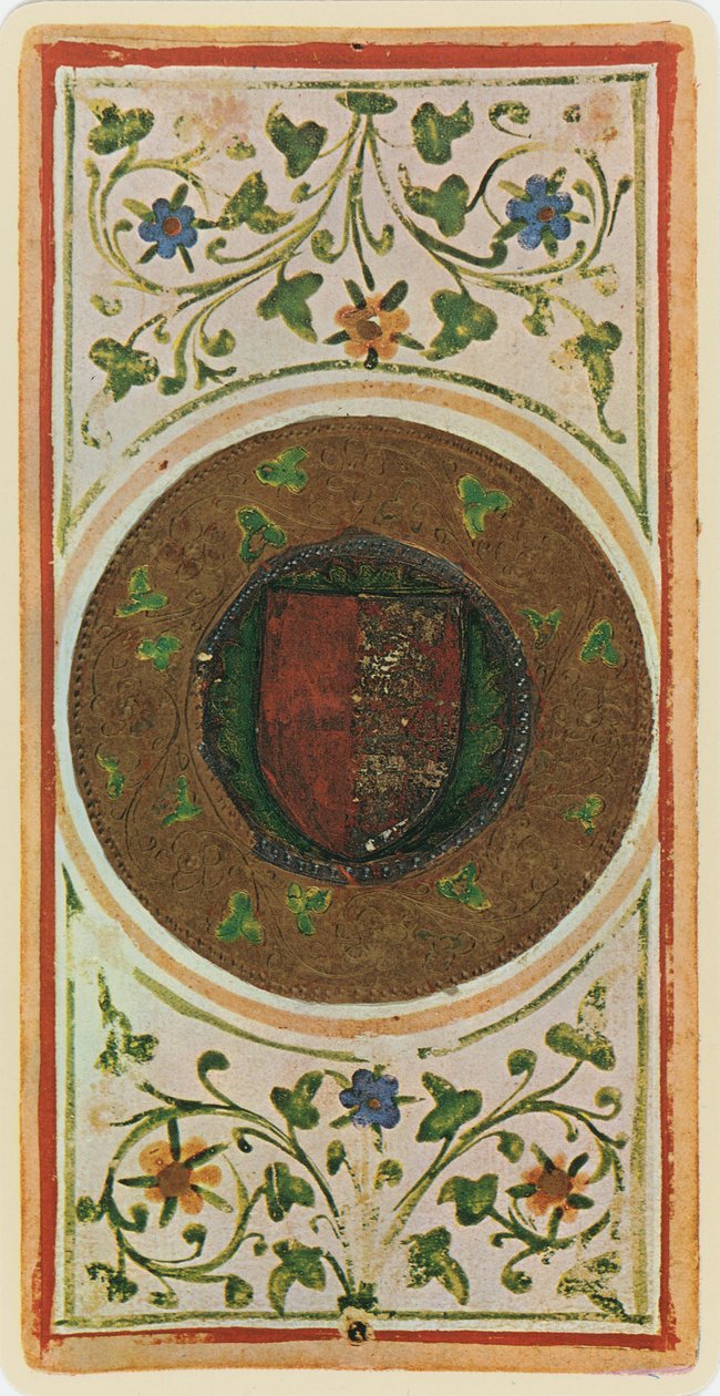 As monet, faksymile karty tarota z talii „Visconti”, 1441-47 autorstwa Bonifacio Bembo