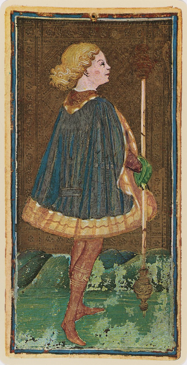 Para Różdżek, faksymile karty tarota z talii Visconti, 1441-47 autorstwa Bonifacio Bembo