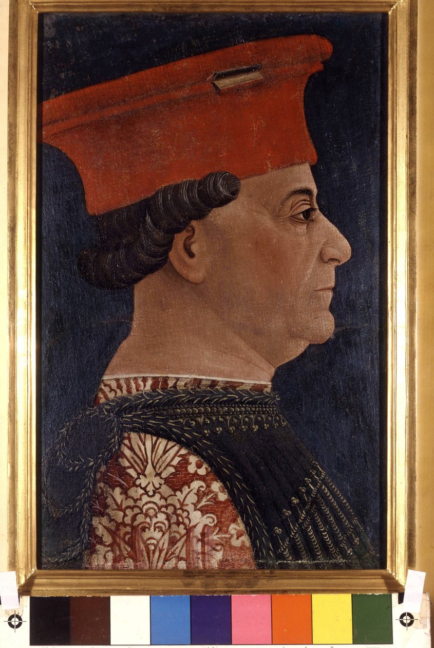 Portret Francesco Sforzy (1401 - 1466) autorstwa Bonifacio Bembo około 1470. Galeria Sztuki Brera, Mediolan. autorstwa Bonifacio Bembo
