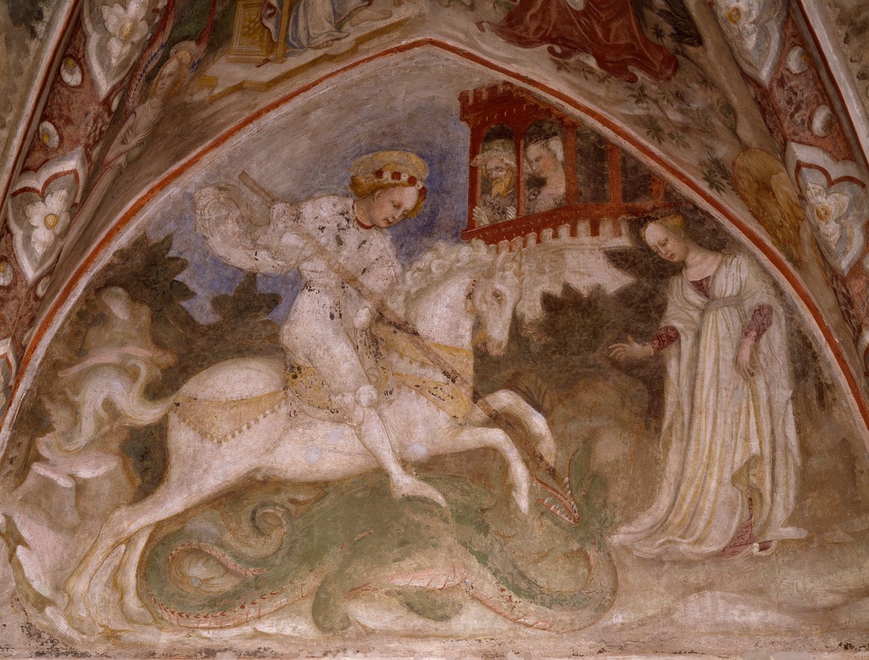 Św. Jerzy i Smok, ok. 1460 (fresk) autorstwa Bonifacio Bembo