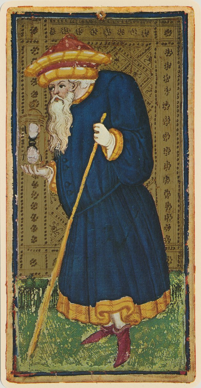 Pustelnik, faksymile karty tarota z talii „Visconti”, 1441-47 autorstwa Bonifacio Bembo