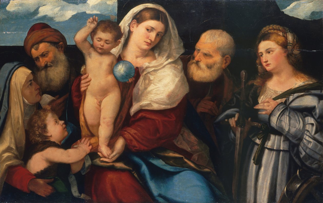 Madonna z Dzieciątkiem ze świętymi. autorstwa Bonifacio de