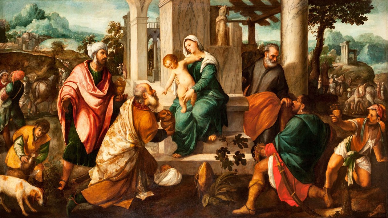 Adoracja Trzech Króli autorstwa Bonifazio Veronese