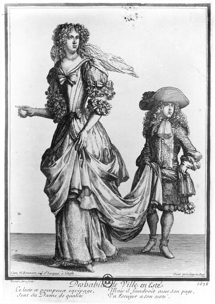 Letni strój miejski, 1678 autorstwa Nicolas Bonnart