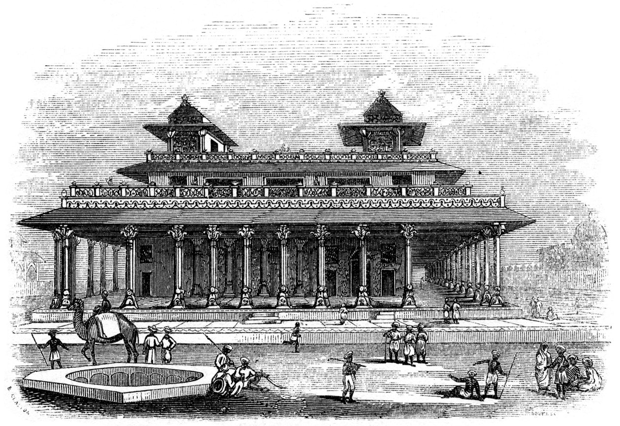 Pałac Allahabad, Indie, 1847 autorstwa Bonner