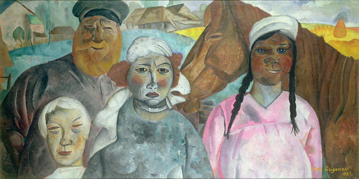 Rodzina chłopska, 1923 autorstwa Boris Dmitrievich Grigoriev
