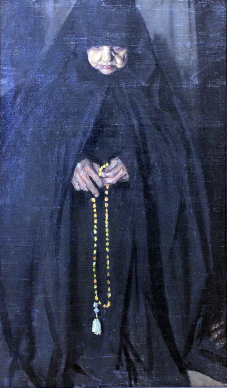 stara zakonnica autorstwa Boris Mikhailovich Kustodiev