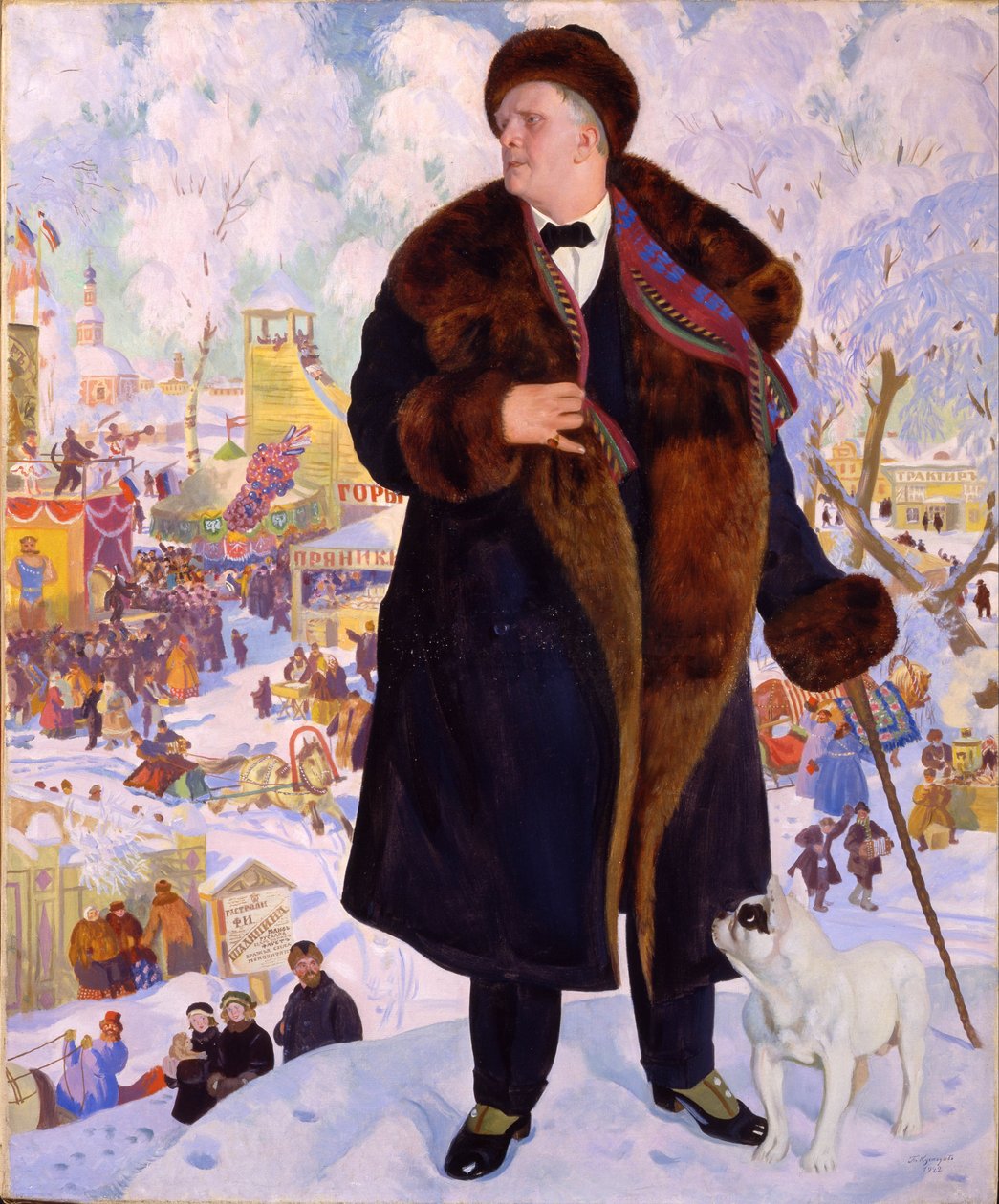 Portret Fiodora Chaliapina autorstwa Boris Mikhailovich Kustodiev
