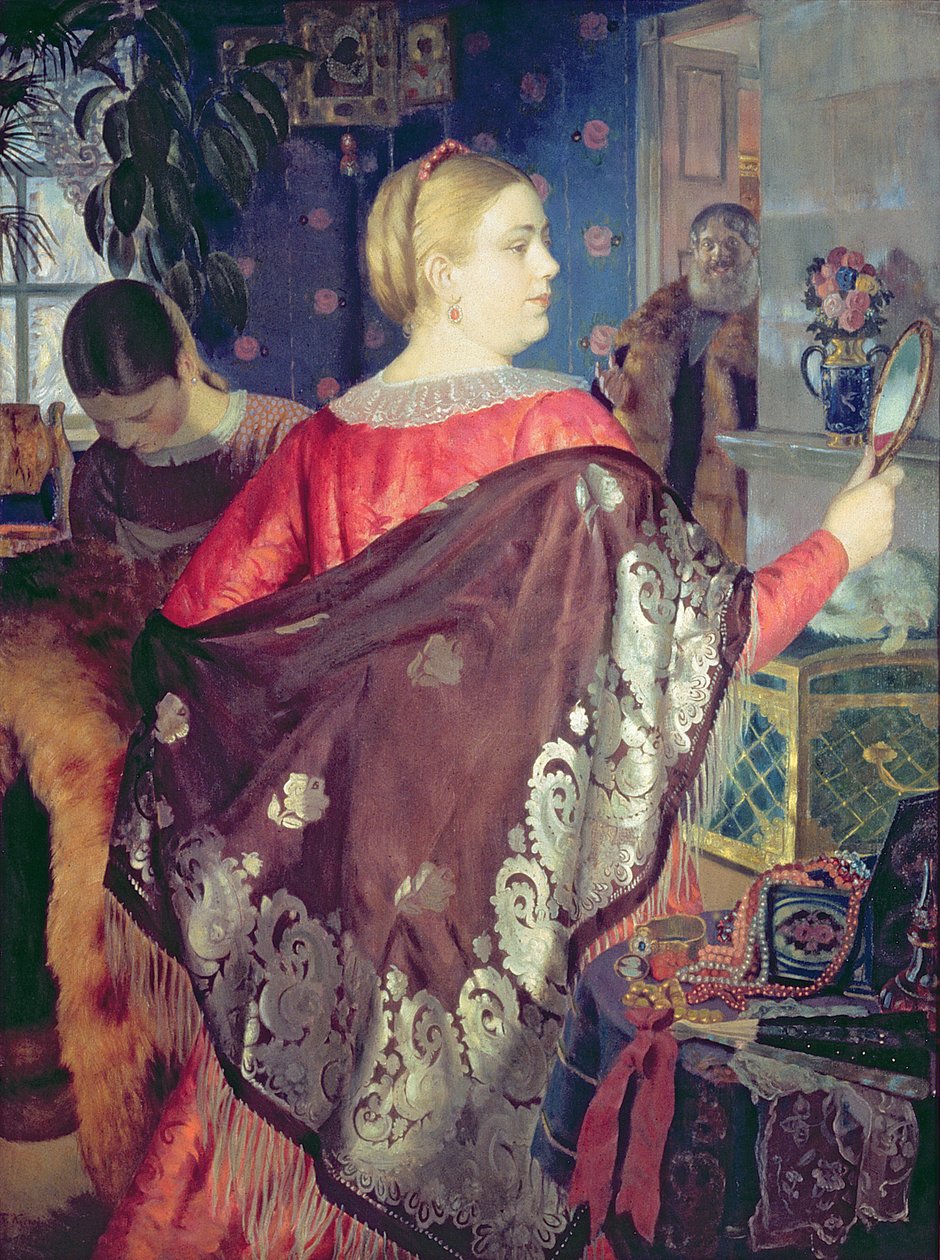 Толь политой худалдаачны эмэгтэй autorstwa Boris Mikhailovich Kustodiev