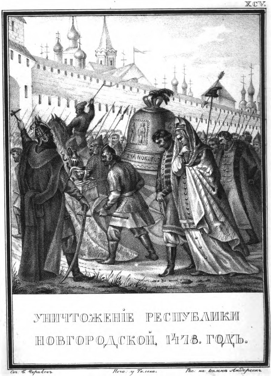 Upadek Republiki Nowogrodzkiej, 1478 Z Ilustrowanego Karamzina, 1836 autorstwa Boris Artemyevich Chorikov