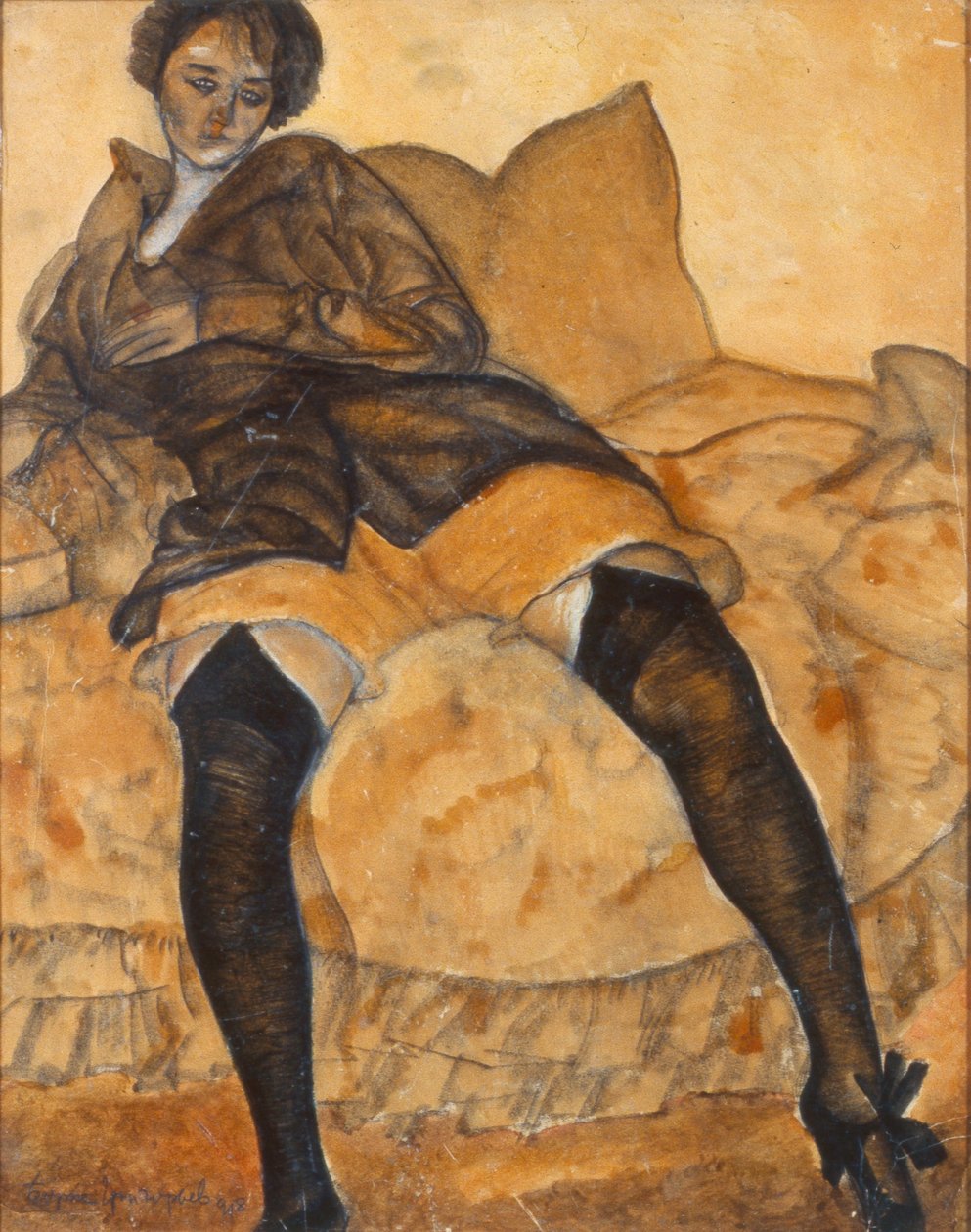 Siedząca kobieta, ok. godz. 1918 autorstwa Boris Dmitrievich Grigoriev