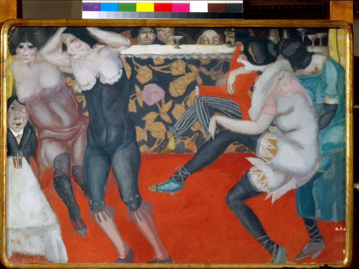 W kabarecie - Obraz Borisa Dmitryevicha Grigorieva (1886-1939) olej na płótnie (61x80 cm) autorstwa Boris Dmitrievich Grigoriev