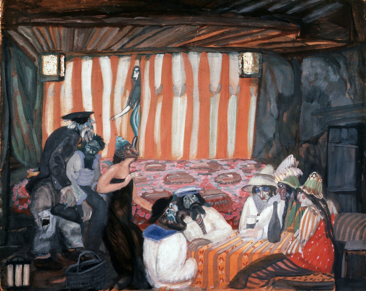 "Kabaret" Obraz Borysa Grigoriewa (1886-1939) 1918 Ze zbiorów prywatnych autorstwa Boris Dmitrievich Grigoriev