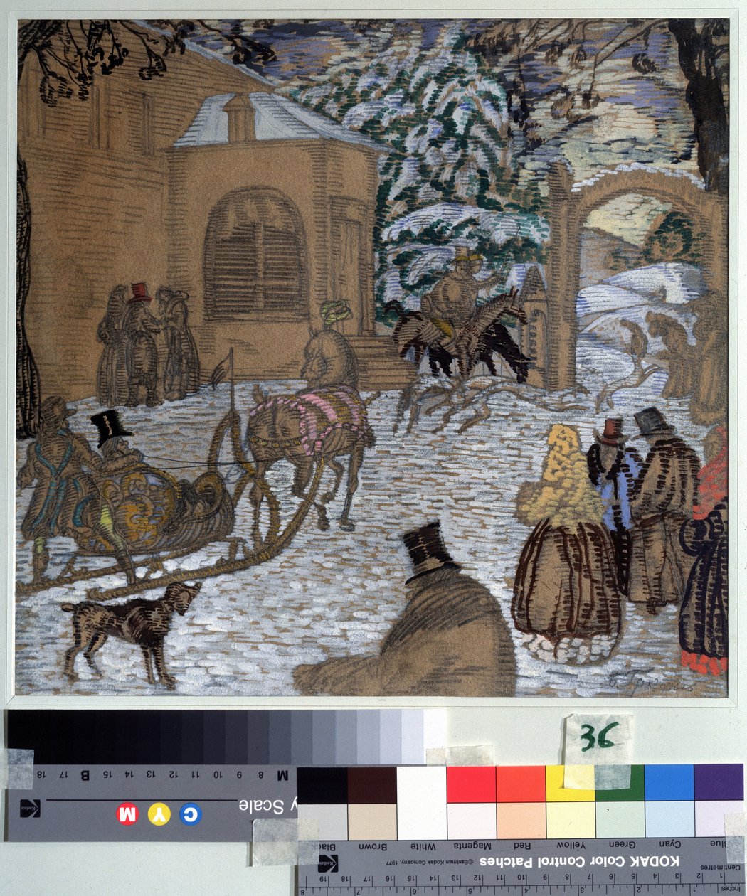 Ilustracja do powieści Dubrovsky Aleksandra Puszkina (1799-1837) (Ilustracja powieści Dubrovsky A. Puszkina). Praca Borysa Dmitrijewicza Grigoriewa (1886-1939), akwarela, gwasz, tusz i ołówek na papierze autorstwa Boris Dmitrievich Grigoriev