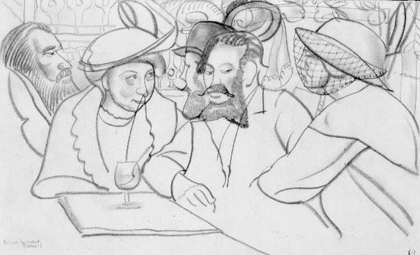 W kawiarni autorstwa Boris Dmitrievich Grigoriev