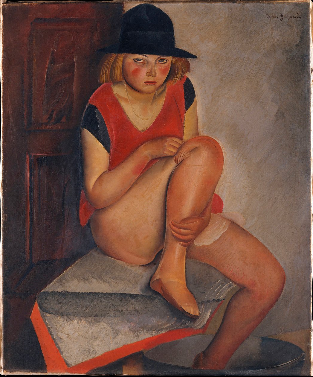 ""La models"" (Modelka) Peinture de Boris Grigoriev (1886-1939) ok. 1926 - Olej na płótnie Wymiary 72,7x60 cm Metropolitan Museum of Art, Nowy Jork ©FineArtImage/Leemage autorstwa Boris Dmitrievich Grigoriev