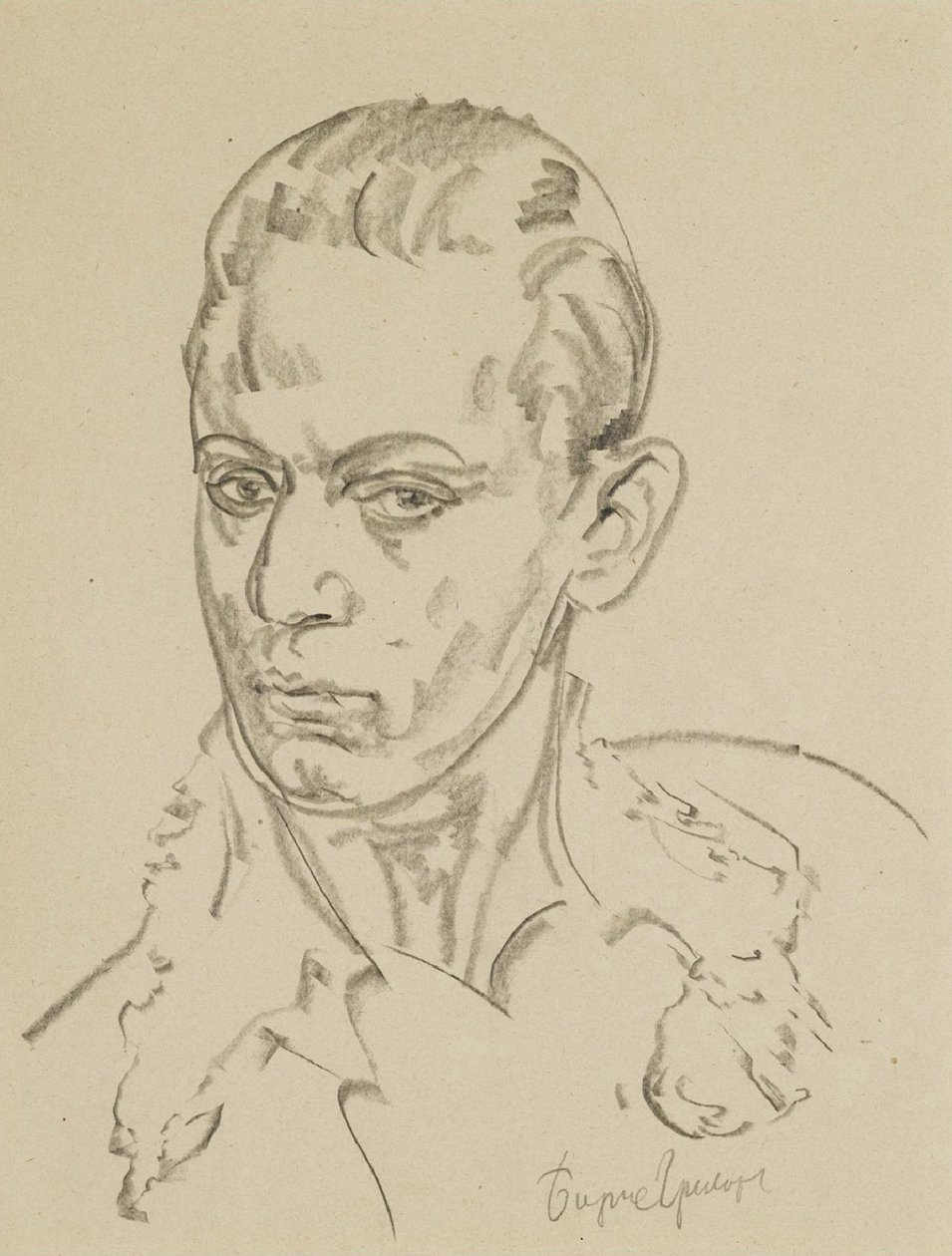 Portret baletnicy i choreografa Siergieja Lifara 1905-1986 autorstwa Boris Dmitrievich Grigoriev