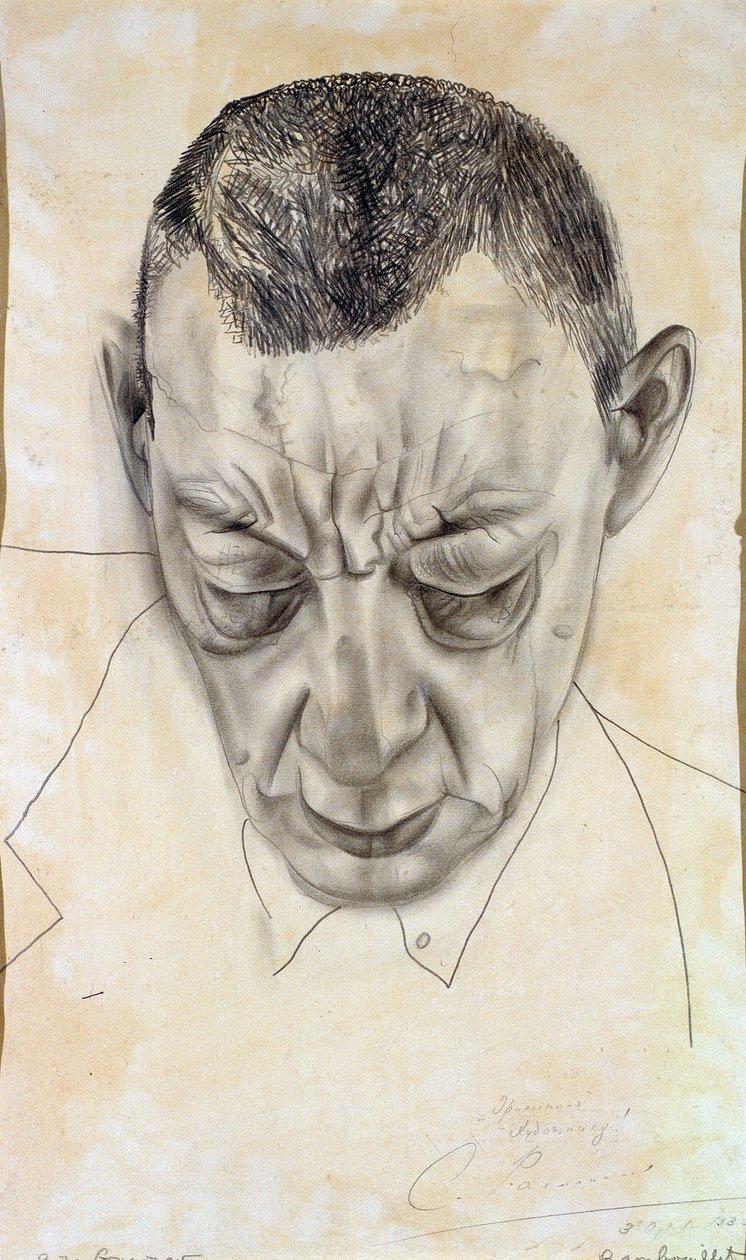 Portret kompozytora Siergieja Rachmaninowa 1873-1943, 1930 autorstwa Boris Dmitrievich Grigoriev