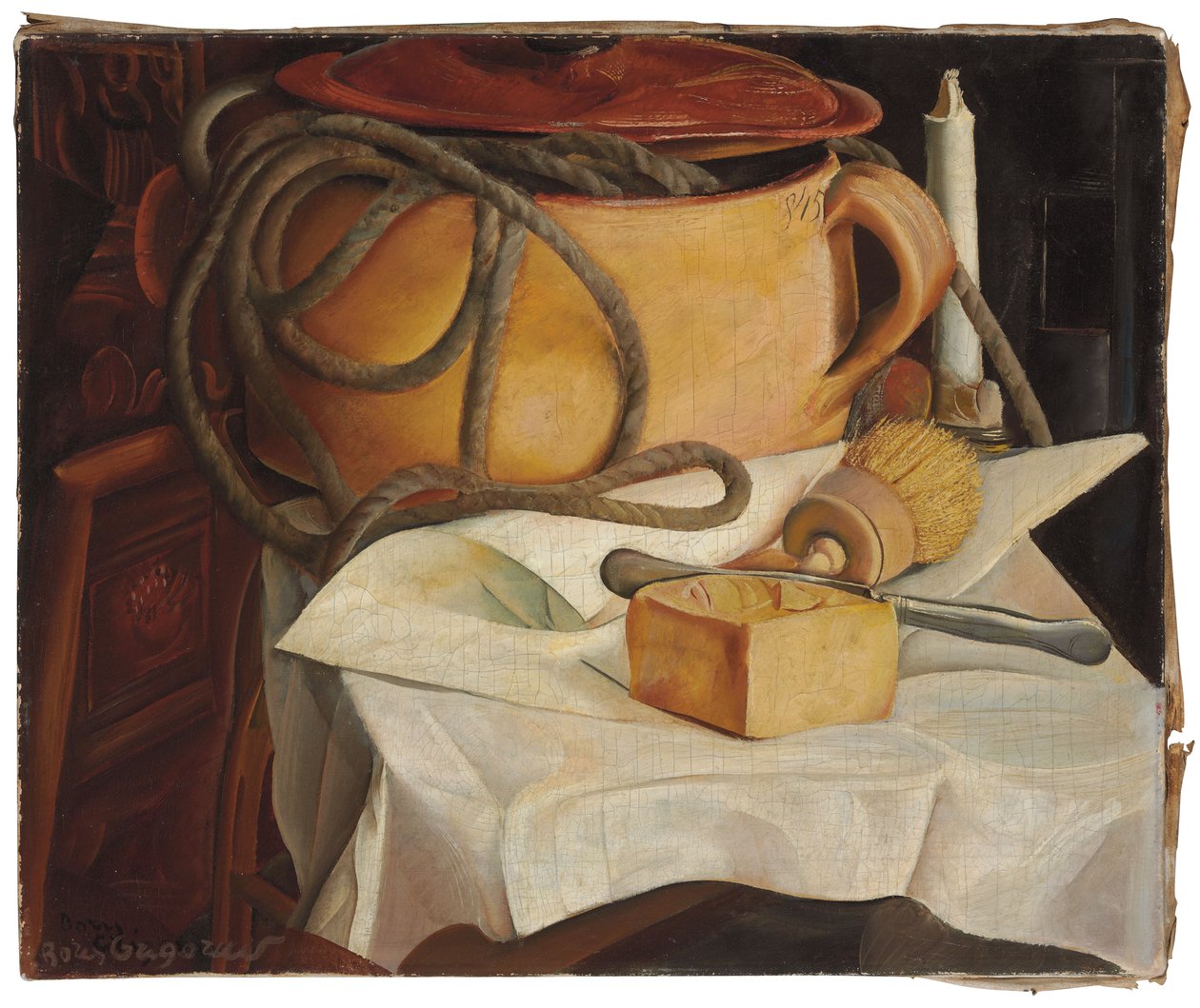 Martwa natura ze świecą autorstwa Boris Dmitrievich Grigoriev