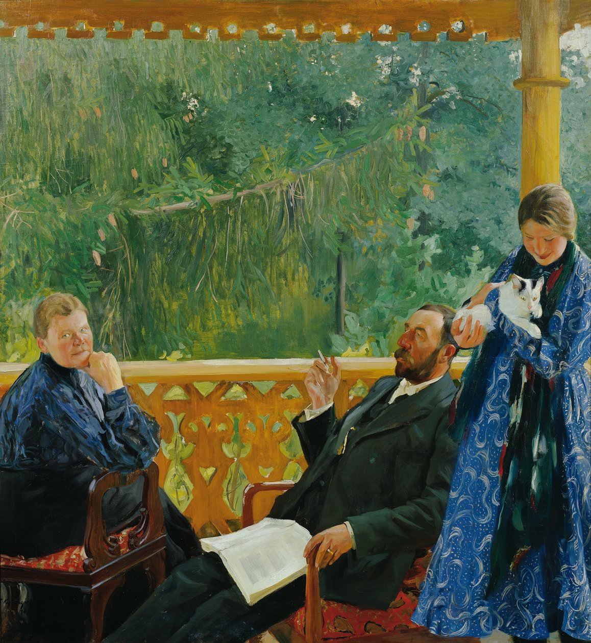 Portret rodzinny (Portret rodziny Polenow) autorstwa Boris Mikhailovich Kustodiev