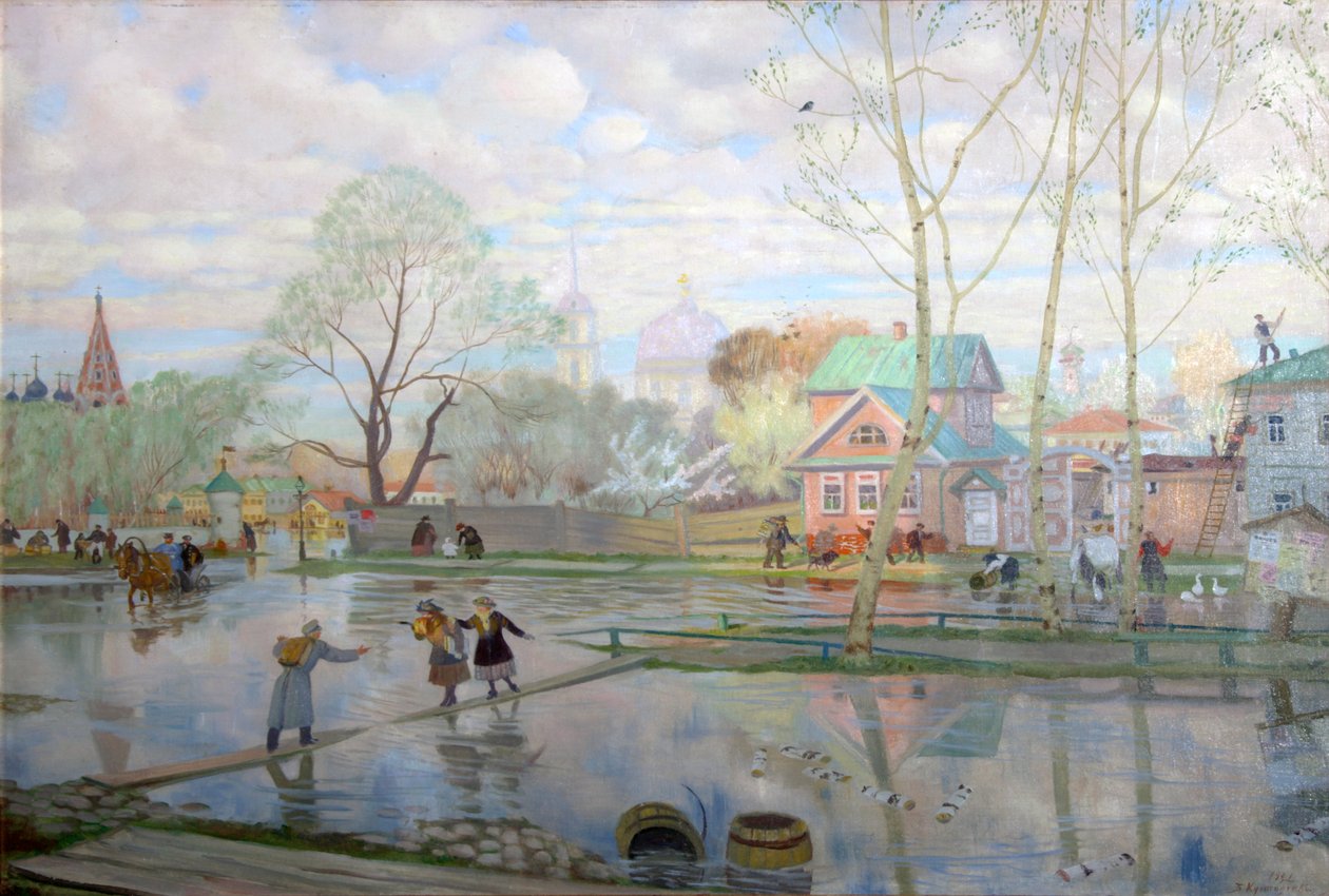 Wiosna”, 1921. autorstwa Boris Mikhailovich Kustodiev