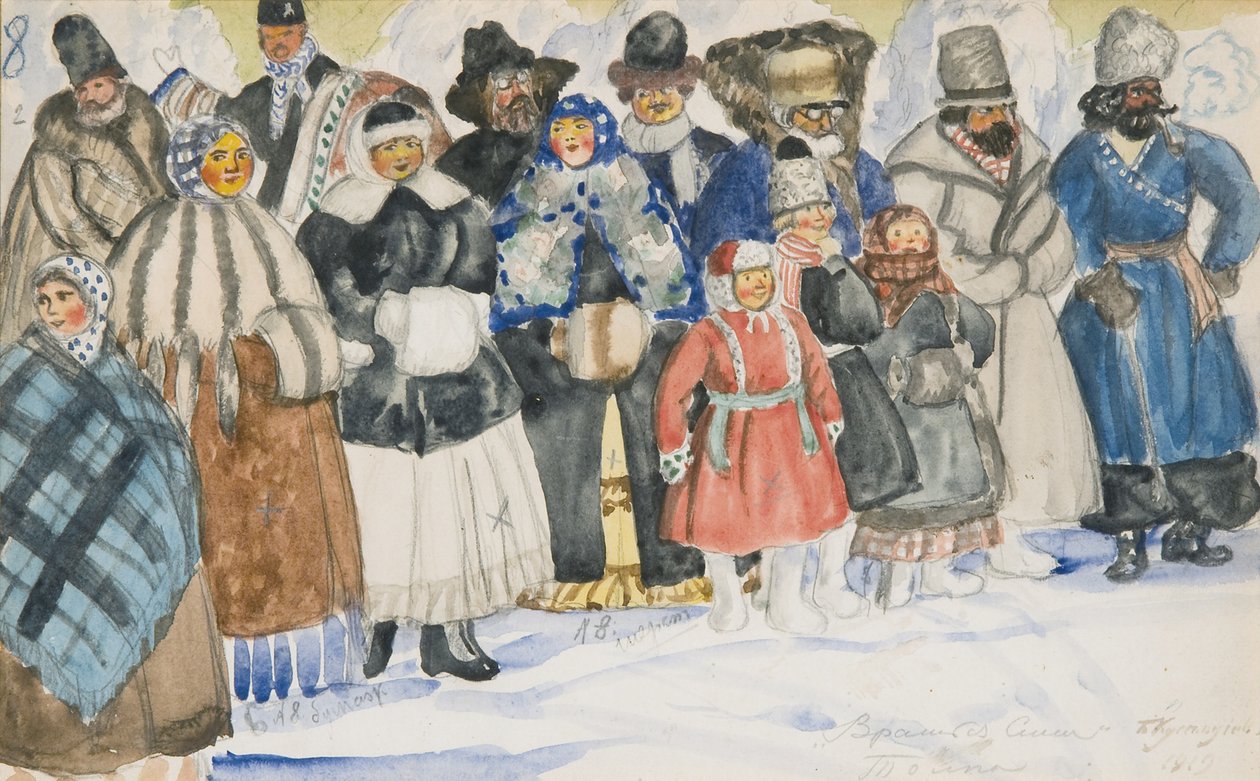 Projekt kostiumu do opery Potęga diabła A. Sierowa, 1919 autorstwa Boris Mikhailovich Kustodiev