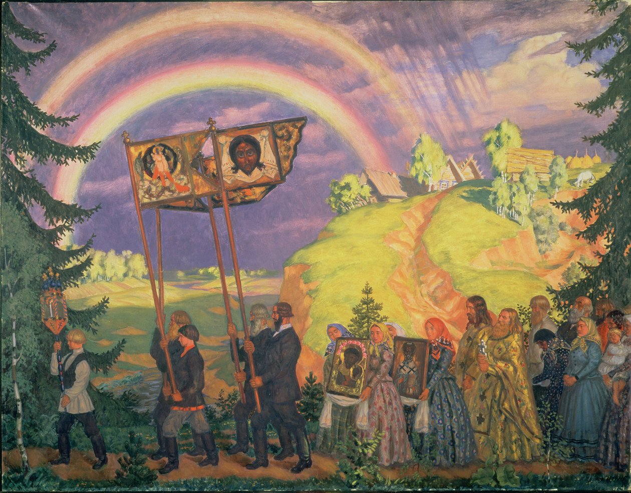 Procesja Wielkanocna autorstwa Boris Mikhailovich Kustodiev