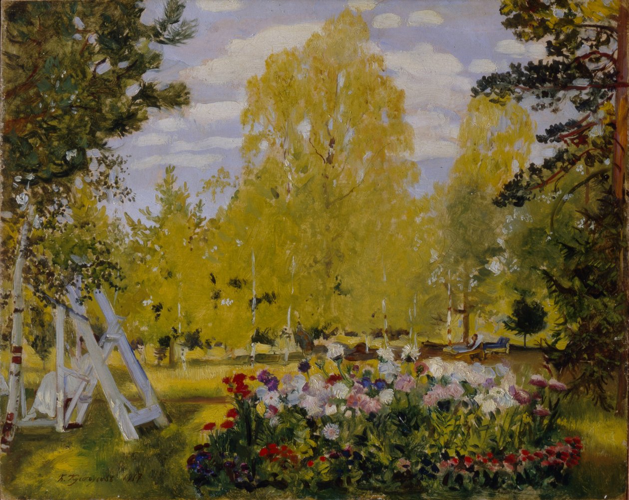 Krajobraz z klombem autorstwa Boris Mikhailovich Kustodiev