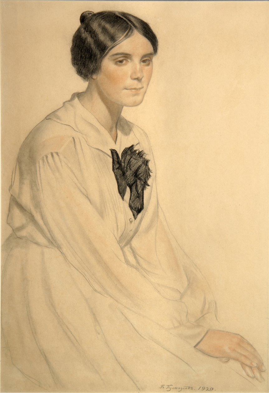 Portret Ksenii Nikołajewnej Semenowej Skalowej, 1920 autorstwa Boris Mikhailovich Kustodiev
