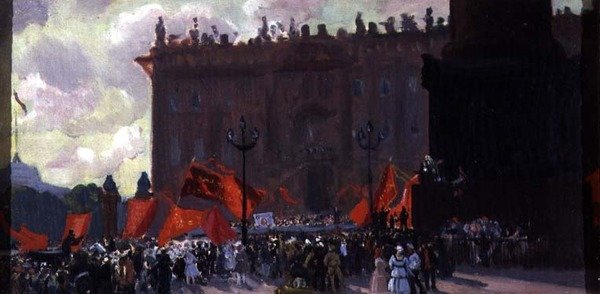 Studium z okazji otwarcia II Kongresu Kominternu na Placu Uricky w Piotrogrodzie 19 lipca 1920 r. 1921 r. (patrz 91240) autorstwa Boris Mikhailovich Kustodiev