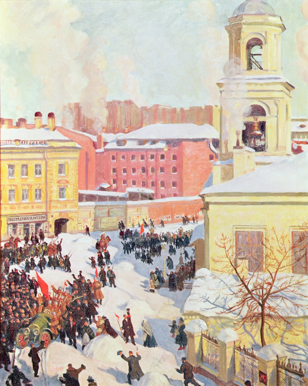 27 lutego 1917 autorstwa Boris Mikhailovich Kustodiev