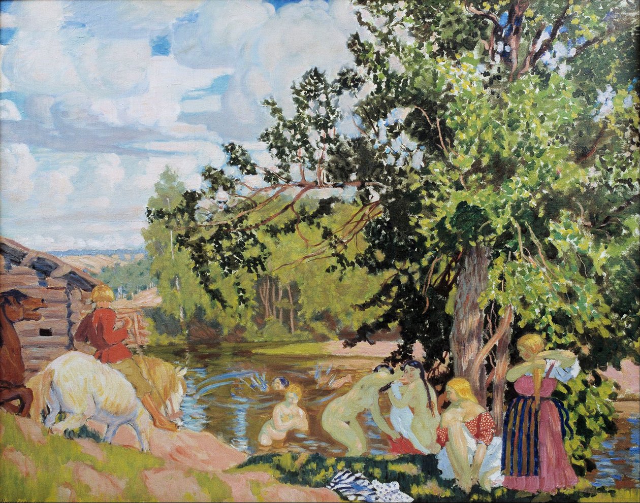 Łaźnia, 1910 autorstwa Boris Mikhailovich Kustodiev