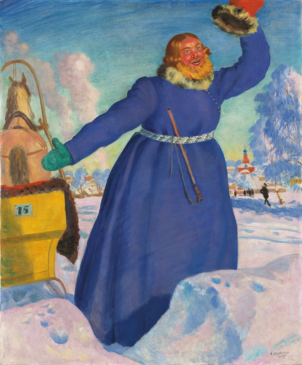 Woźnica, 1923 autorstwa Boris Mikhailovich Kustodiev