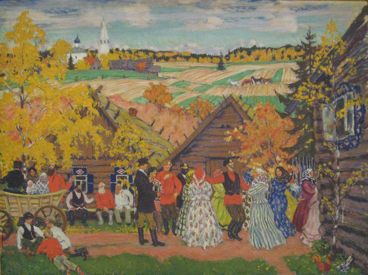 Święto wsi, 1924 autorstwa Boris Mikhailovich Kustodiev