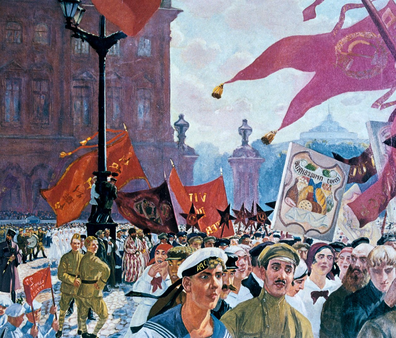 Uroczystości z okazji otwarcia II zjazdu Kominternu, 1921 autorstwa Boris Mikhailovich Kustodiev