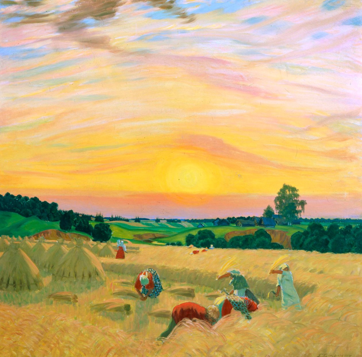 Żniwa, 1914. autorstwa Boris Mikhailovich Kustodiev