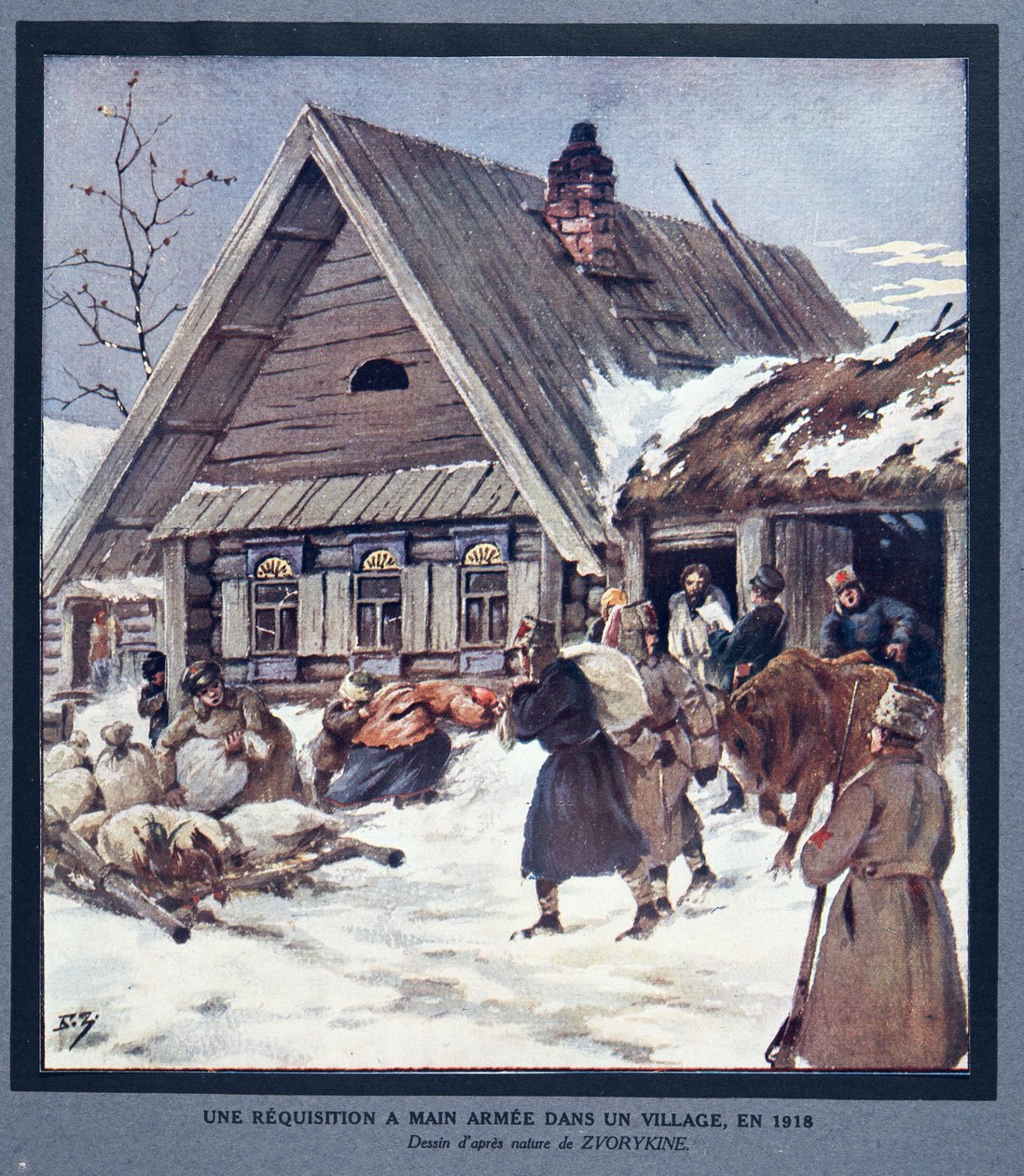 Zaopatrzenie sił zbrojnych w wiosce autorstwa Boris Vasilievich Zvorykin