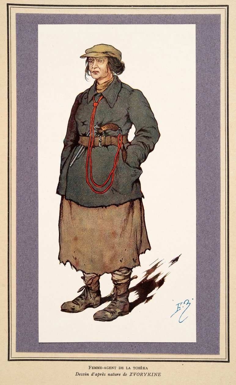 Tajna agentka z Histoire des Soviets, wyd. 1922 (kolor lito) autorstwa Boris Vasilievich Zvorykin