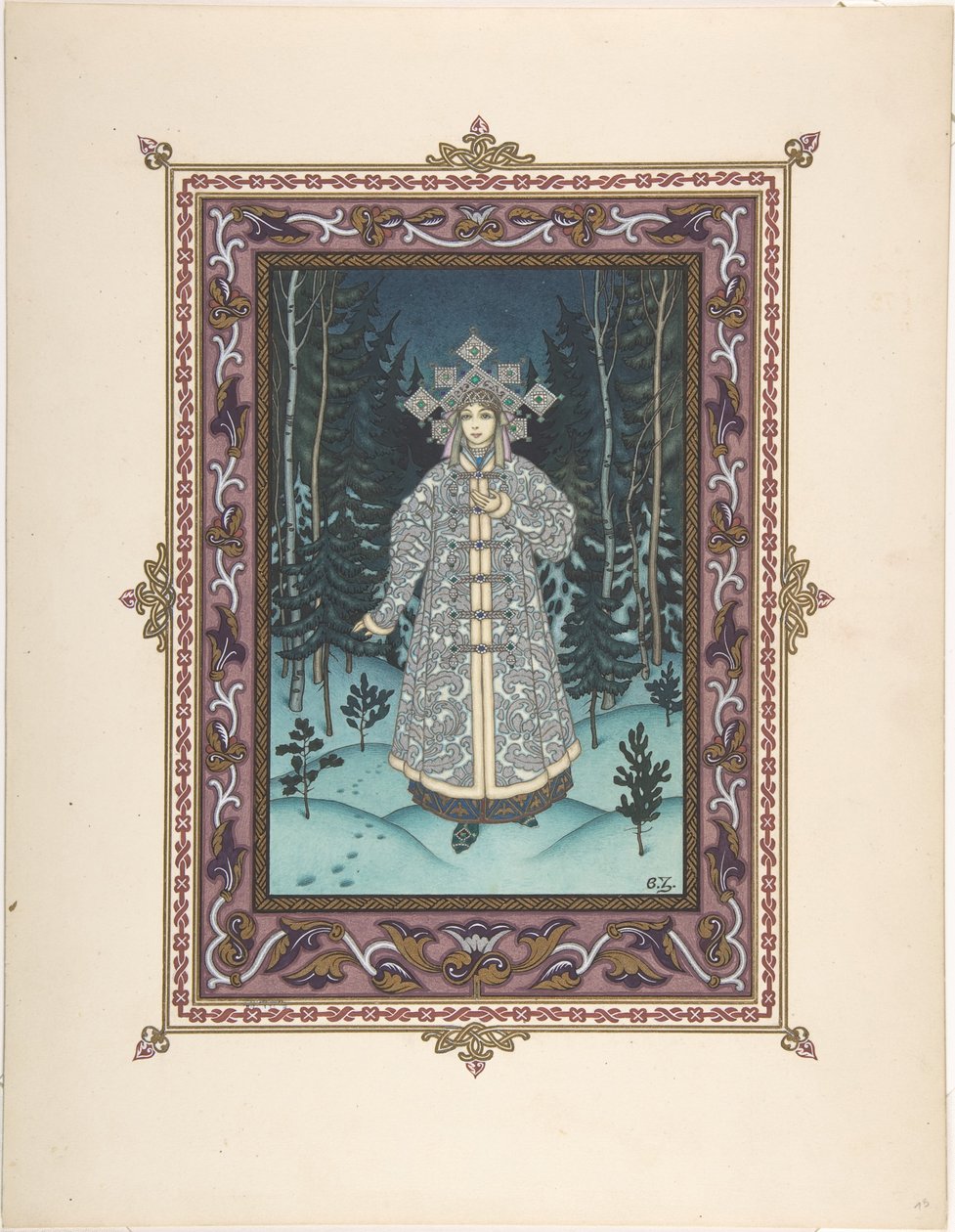 Ilustracja do bajki Snegurochka, ok. 1930 r. 1925 autorstwa Boris Vasilievich Zvorykin