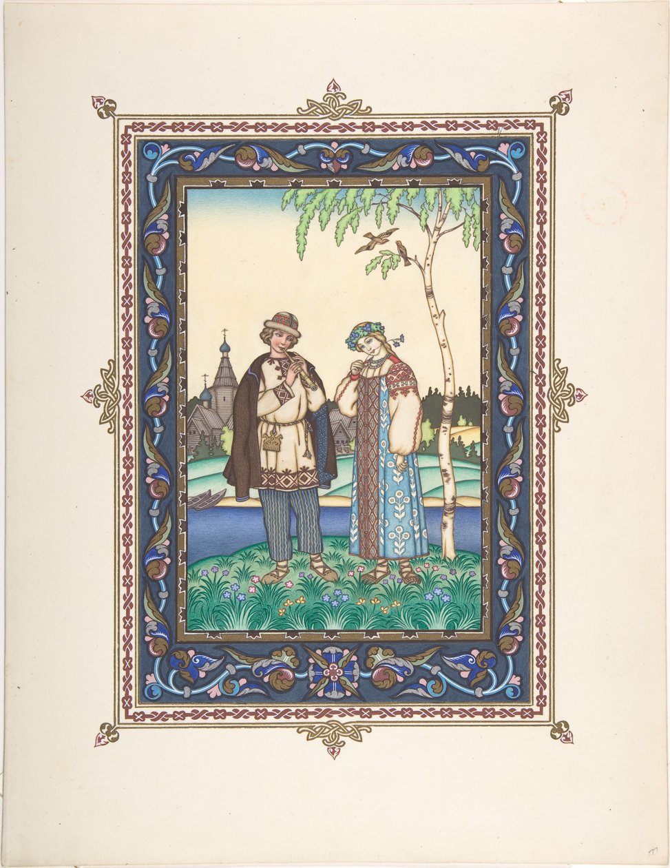 Ilustracja do bajki Snegurochka, ok. 1930 r. 1925 autorstwa Boris Vasilievich Zvorykin