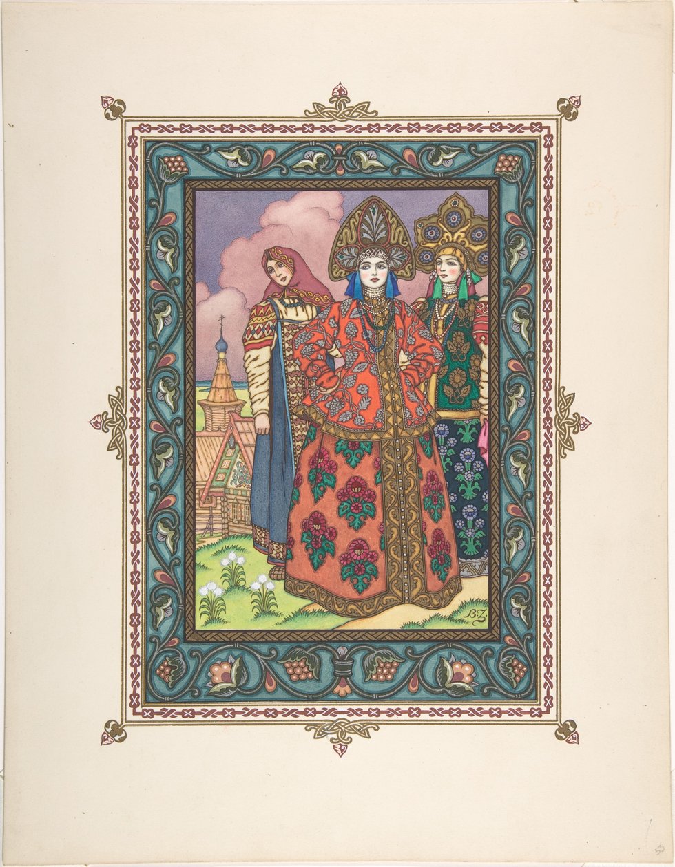 Ilustracja do bajki Wasylisa Piękna, ok. 1930 r. 1925 autorstwa Boris Vasilievich Zvorykin