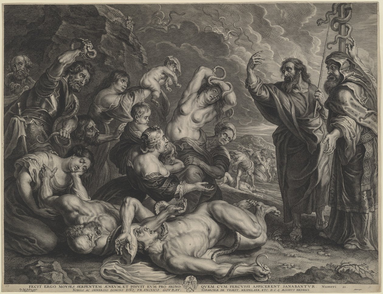 Mojżesz i wąż miedziany autorstwa Boëtius Adams Bolswert, after Sir Peter Paul Rubens