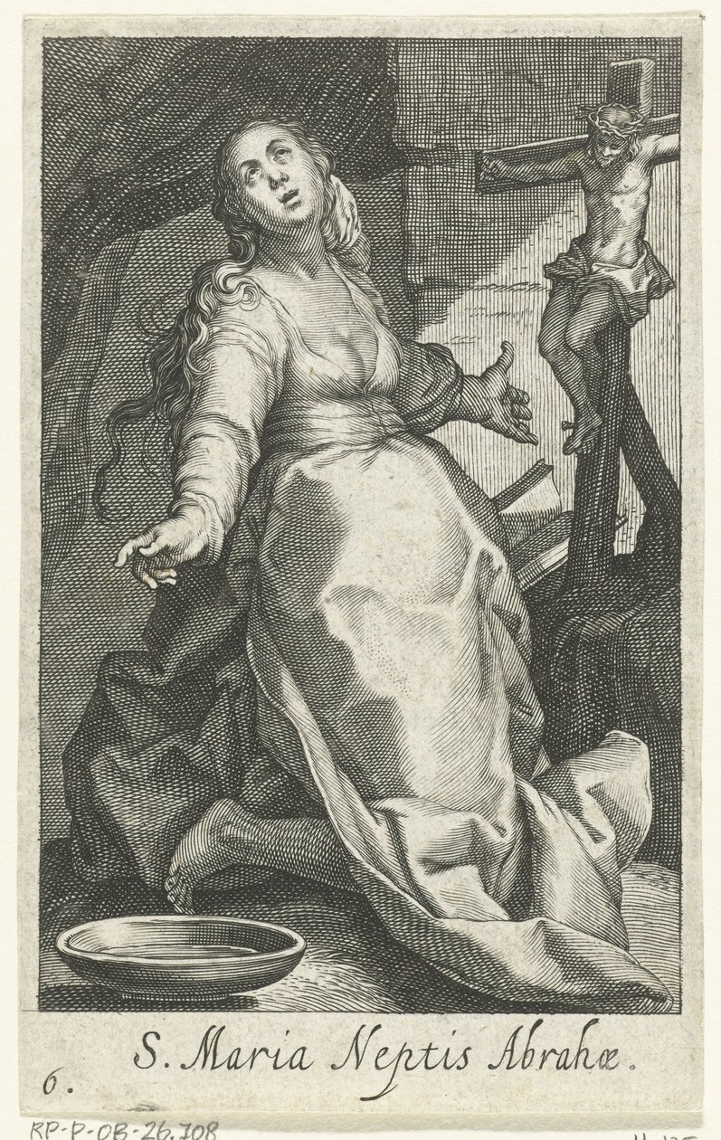 Heilige Maria als kluizenares Święta Maria Siostrzeniec Abrahama (tytuł na obiekcie) Kluizenaressen (tytuł serii) Święta Pustynia Ascetów (tytuł serii) autorstwa Boëtius Adamsz. Bolswert
