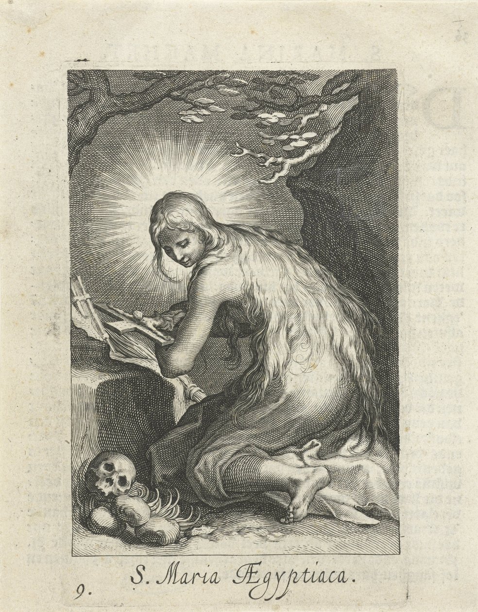 Święta Maria z Egiptu jako pustelnik S. Maria Aegyptiaca (tytuł na obiekcie) Pustelnicy (tytuł serii) Sacra Eremus Ascetriarum (tytuł serii) autorstwa Boëtius Adamsz. Bolswert