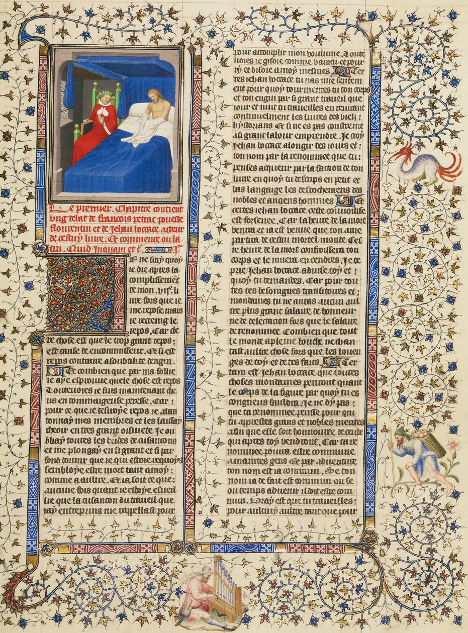  	Boccaccios Wizja Petrarki o laurowej koronie autorstwa Boucicaut Master