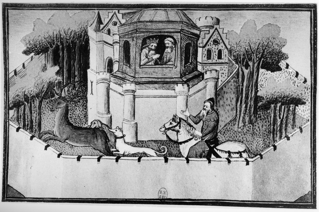 Pani Fr 2810, Wielki Chan w Pekinie, z „Księgi cudów świata”, ok. 1410-12 (tempera na welinie) autorstwa Boucicaut Master