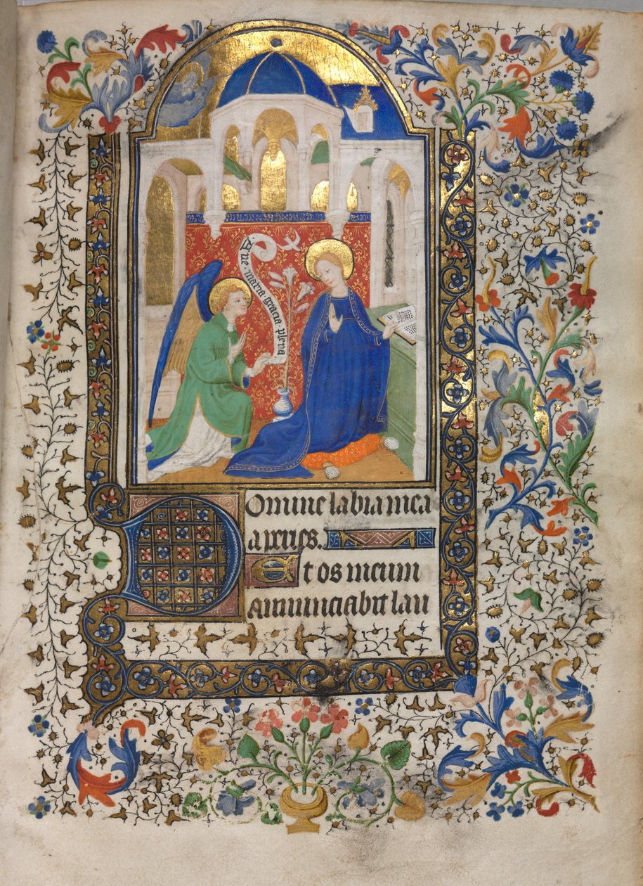 Księga godzin Korzystanie z Paryża: Zwiastowanie, c. 1420. autorstwa Boucicaut Master