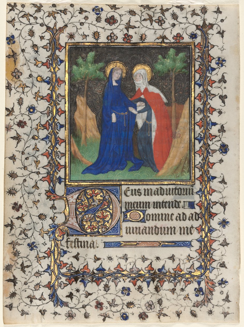 Kartki z Księgi Godzin: Nawiedzenie i Chrystus w sądzie, ok. 1930. 1415. autorstwa Boucicaut Master