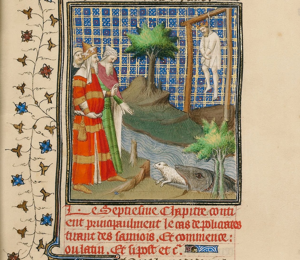 Polikrates powieszony, ok. 1413-1415 autorstwa Boucicaut Master,