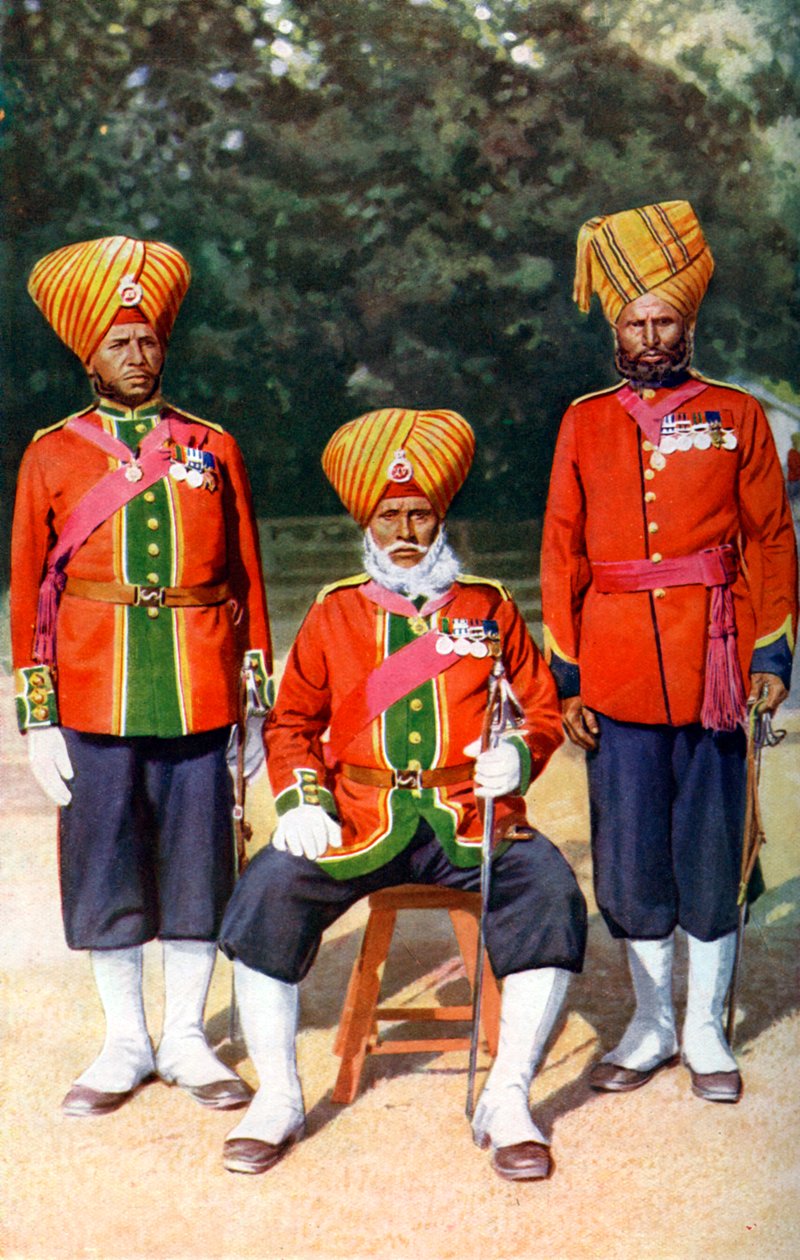 Oficerowie 15. Ludhiana Sikhs, armia indyjska, Indie, 1922. autorstwa Bourne and Shepherd